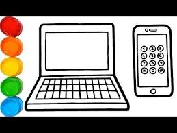 Laptop Iphone Drawing And Coloring Pages For Kids Vẽ Va To Mau May Tinh điện Thoại Youtube Coloring Pages Iphone Drawing Iphone Printable