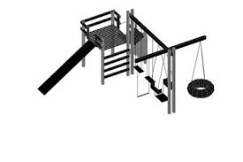 Multifunctional tower play with climbing frame. Playground Dwg Dwgdownload Com