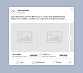 A Mockup Template For Creating A Preview Of Your Facebook Carousel Ad As Viewed From The Desktop Version Of Fa In 2020 Facebook Carousel Ads Social Media Mockup Mockup