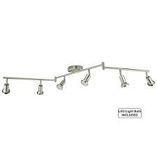 Dnd 6 Light Adjustable Led Track Lighting Kit Flexible Foldable Arms Gu10 Led Bulbs Included Ce20006 Sn Satin Farmhouse Goals