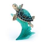 Blue Sea Turtle on Wave Figurine