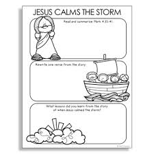 Download this free jesus calms the storm coloring page from what's in the bible? Jesus Calms The Storm Bible Story Illustrated Notes Activity Christian Project
