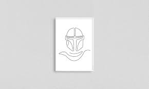 Mandalorian Star Wars Disney Minimalist Line Drawing Starwars Room Decor Mandalorian Poster Starwar Gift Modern Wall Art Print In 2020 Disney Minimalist Disney Star Wars Drawing Stars
