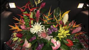 A Tropical Urn Spray Tropical Plants Arrangement