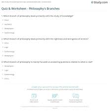 Rd.com knowledge facts there's a lot to love about halloween—halloween party games, the best halloween movies, dressing. Quiz Worksheet Philosophy S Branches Study Com