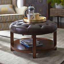 Cube coffee table pleasing to the eye contemporary coffee table having a. Liard Round Ottoman Tobacco Brown Storage Ottoman Coffee Table Leather Ottoman Coffee Table Coffee Table Small Space
