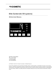 Our dometic caravan air conditioner range includes some of the most popular models on the market today. Dometic Elite Control Operating Instructions Manualzz