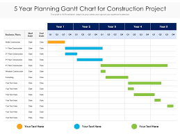 Having a gantt chart template for construction projects is essential — and it's an easy example we can all relate to. 5 Year Planning Gantt Chart For Construction Project Presentation Graphics Presentation Powerpoint Example Slide Templates