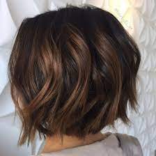 Light Brown Balayage For Choppy Bob Coupe De Cheveux Cheveux Brun Chocolat Teinture Cheveux