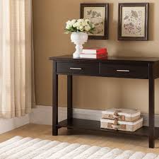 2 Drawer Console Table Features A Contemporary Style And Functional Design Constructed With A Sturdy Woo Sofa Table With Storage Furniture Furniture Placement