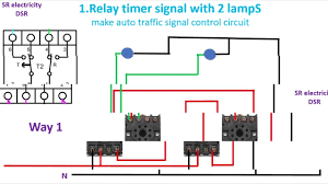 A switch (or link on the breadboard) is closed to start the timer causing. Relay Timer Signal With 2 Lamps Make Auto Traffic Signal Control Circuit Traffic Signal Timer Relay