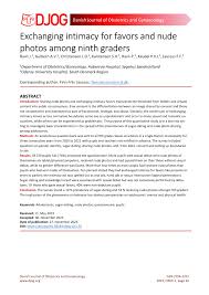 PDF) Exchanging intimacy for favors and nude photos among ninth graders