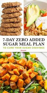 7 Day Zero Added Sugar Meal Plan To Curb Your Sugar Cravings Detox Meal Plan Diet Meal Plans Sugar Detox Recipes