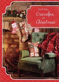 Bert o'reiley is a retired song and dance man who becomes an. Green Chair And Red Blanket Near Brick Fireplace Grandpa Christmas Card Ebay