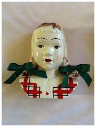 Mid-Century Standford Jean & Sandy Head Vase Wall Pocket Set