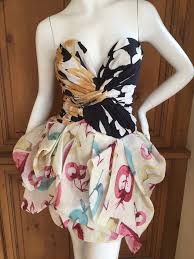 Moschino Vintage Silk Party Dress With Built In Corset 1stdibs Com Silk Party Dress Party Dress Dresses