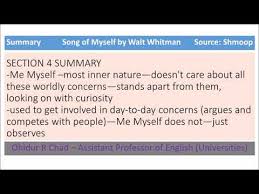 Summary Song Of Myself By Walt Whitman Youtube
