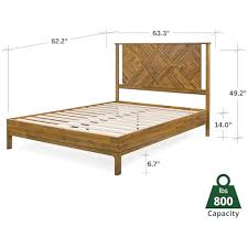 Bme Ethan Queen Bed Frame with Diamond Headboard, Macao