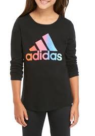 Adidas Black And White Long Sleeve Shirt Adidas Girls 7 16 Long Sleeve Rainbow Gradient T Shirt Adidas Girl White Long Sleeve Shirt Short Sleeve Tee Shirts