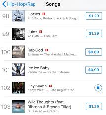 102 on us hip hop rap itunes charts