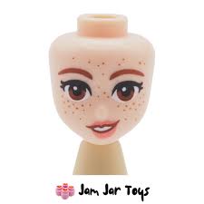 LEGO Eva, Light Nougat Head, Freckles, Coral Lips, Crooked Smile. MDH161
