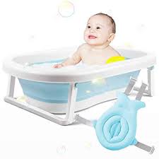 White baby bath support for tiny babies up to around 8 months. Buy Baby Bathtub Foldable Infant Bath Tubs With Cushion Collapsible Comfort Tub For Newborns Toddler With Bathing Support Online In India B0836xnlhl