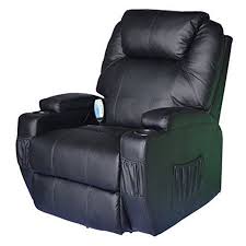 homcom faux leather heated massage recliner chair with remote black walmart com recliner chair recliner massage chair