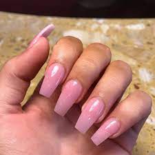 For Those Who Keep Asking About My Nail Color I Just Did Pink Powder With Clear Polish Pink Acrylic Nails Acrylic Nail Powder Clear Acrylic Nails