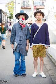 When We Met Kazushiro And Atsuki On The Street In Harajuku They Were Wearing Fashion From Elephant Trib Japanese Street Fashion Fashion Harajuku Fashion Street