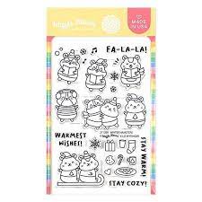 Winter Hamsters Waffle Flower Clear Stamps Clear Stamps Birthday Stamps Stamp