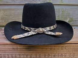 Jesse James Dark Side 1960s Black Beaver Skin Cowboy Hat W Rattlesnake Buffalo Nickel Band Cowboy Hats Rattlesnake Skin Beaver