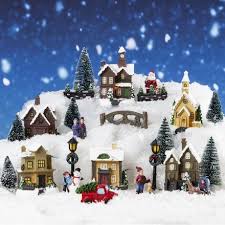 See a list of prohibited items and materials. A Christmas Village Scene 25 Piece Christmas Decorations Display Noel Co