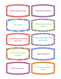 Just add these kindness cards to your daily routine and your children will soon be in the habit of spreading kindness. Free Random Acts Of Kindness Cards For Kids