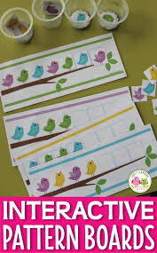 Bird Activities For Preschoolers Kids Can Identify The Pattern And Then Continue The Pattern With This Cute Bird Patterning Activ Pattern Activities Math Center Activities Preschool Activities