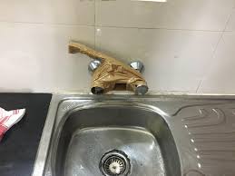 kitchen sink tap taped so it could not