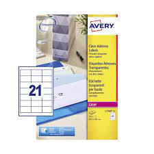 Microsoft word 2013 makes this simple intended for you to create several types of label template word 21 per sheet. Avery Self Adhesive Clear Address Mailing Labels Laser Printers 21 Labels Per A4 Sheet 525 Labels Quickpeel L7560 Buy Online In Bahamas At Bahamas Desertcart Com Productid 49625171