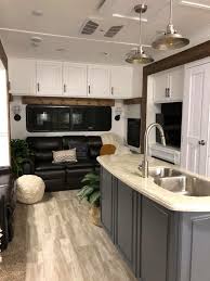 Dark Leather White Cabinets Rv Kitchen Remodel Remodeled Campers Rv Decor