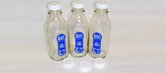 Promised Land 3 Bottles Glass Milk Bottles Bottle Milk Bottle