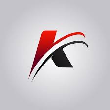 Initial K Letter Logo With Swoosh Colored Red And Black Initials Logo Design Logo Design Art Logo Design Love