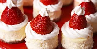 Santa Hat Cheesecake Bites Will Sleigh Your Guests This Christmas Recipe In 2020 Cheesecake Bites Christmas Food Holiday Desserts