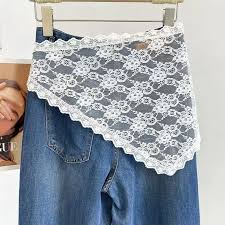 Rok Setengah Renda Y2K Rok Tirai Bokong Desain Satu Potong Bordir Bunga  Jilbab Musim Semi Korea Bertali Trendi  Cummerbunds