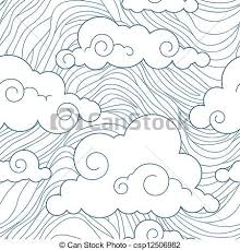 Black And White Kimono Clipart Vector Seamless Stylized Clouds Pattern Stock Illustration Royalty Free Illustrations Stock Clip Art I Patterns Canvas Clouds Pattern Pyrography Patterns