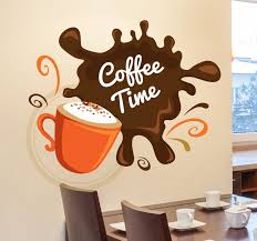 Vinilo Decorativo Coffee Time Splatter Logos De Cafeterias Pintura Cafe Papel Pintado De Cafe