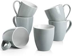 Amazon Com Dowan Coffee Mugs 17 Oz Coffee Mug Set Of 6 Corrugated Tea Mugs Grey Kitchen Dining Cosas De Cocina Cosas