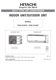 Cara kira harga rumah yang anda mampu beli dengan formula dsr. Hitachi Ras X10cz Instruction Manual Pdf Download Manualslib