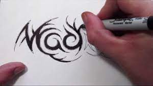 748 x 900 jpeg 45 кб. Custom Hidden Tribal Name Tattoo Design Madison Youtube