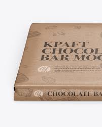 Download Kraft Glossy Chocolate Bar Mockup Halfside View