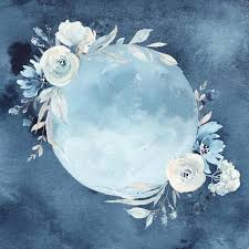 Navy Blue And White Moon And Flowers Watercolor Clip Art Etsy In 2020 Watercolour Texture Background Blue Flowers Background Flower Background Wallpaper