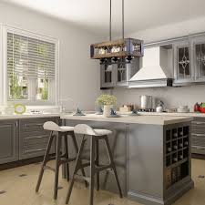 Shop Lnc Wood Kitchen Island Lighting Iron 5 Light Pendant Lighting For Dining Room Living Room Overstock 19679898
