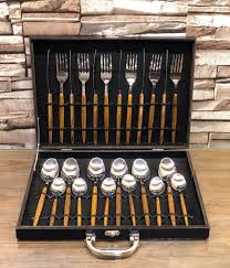 Maybe you would like to learn more about one of these? Buy 24 Pcs Oak Wood Hand Dinnerware Flatware Set Stainless Steel Steak Knife Fork Spoon Set At Best Price In Pakistan